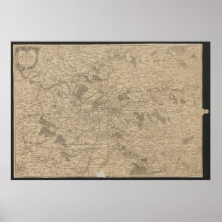 1780 Karte von Paris, Historische Stadtkarte, Anti Poster