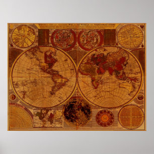 1780 Old World Map Art Poster