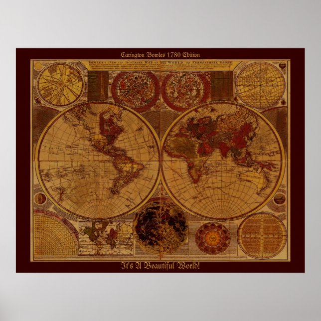 1780 Old World Map Art Poster (Vorne)