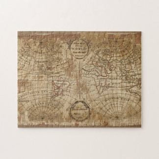 1783 Vintage antike Weltkarte mit Stickerei Puzzle