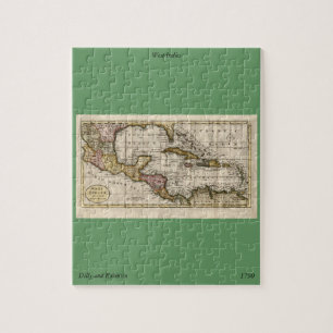 1790 Karte der Westindischen Inseln von Dilly und Puzzle