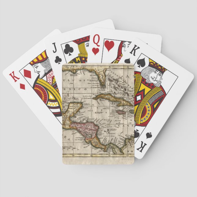 1790 Karte der Westindischen Inseln von Dilly und  Spielkarten (Rückseite)