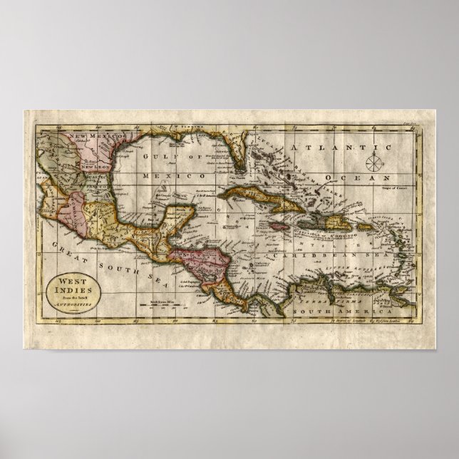 1790 Map of The West Indies by Dilly and Robinson Poster (Vorne)