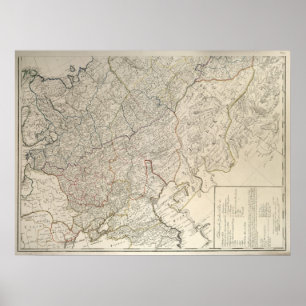 1792 Karte des russischen Reiches Poster