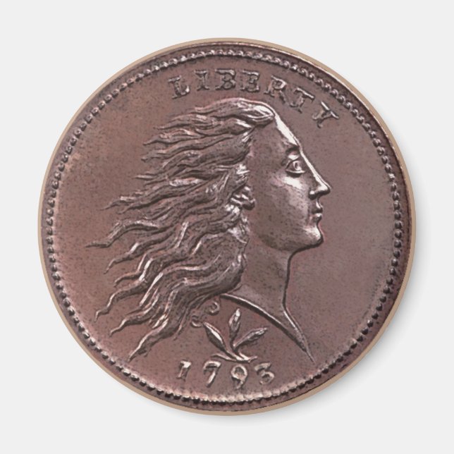 1793 Flowing Hair Large Cent Magnet (Vorne)