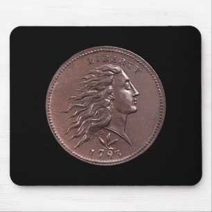 1793 flüssiger Haar-großer Cent Mousepad