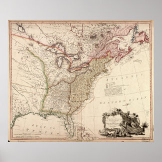 1793 Karte der Vereinigten Staaten von Nordamerika Poster