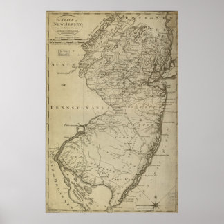 1795 Karte von New Jersey Poster