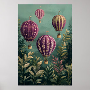 1799 schwebende Heißluftballons Poster