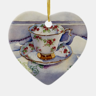 1799 Teacup auf Linen Keramik Ornament