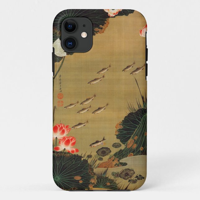 17. 蓮池遊魚図, 若冲 Teich mit Lotus, Jakuchū Case-Mate iPhone Hülle (Rückseite)