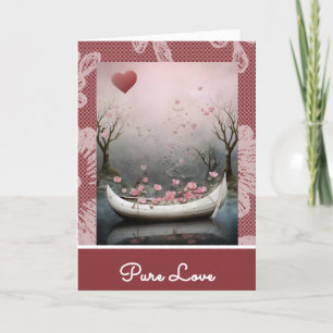 *~* 17 AP51 Romantic House Boat Hearts Valentine Feiertagskarte