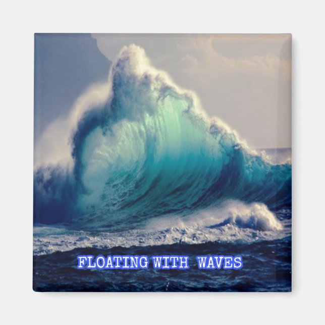 17.Blaue Ozeanwellen, Geschenke für Meeresliebhabe Magnet (Vorne)