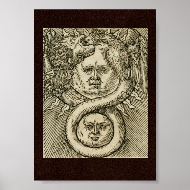 17. C. Alchemy Illustration: Sonne, Mond und Drach Poster (Vorne)