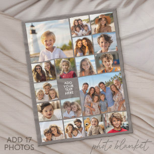 17 Foto-Collage und Text - Kann bearbeitet werden Fleecedecke