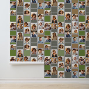 17 FotoCollage mit Mod-Muster und warmen Farben Tapete