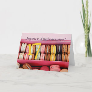 17. Französisch Geburtstag Macaron-Joyeux Annivers Karte