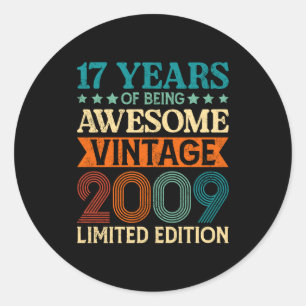 17. Geburtstag 17 Jahre Awesome Vintage 17 Runder Aufkleber