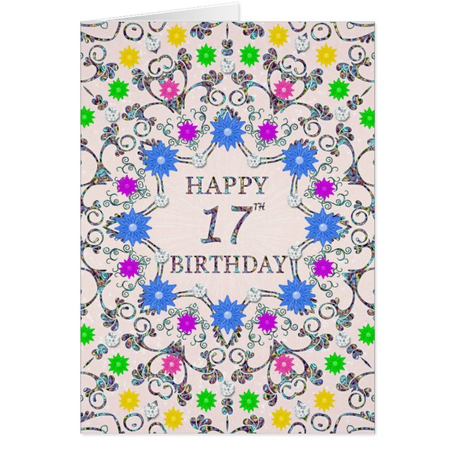 17. Geburtstag Abstrakte Blume (Vorne)