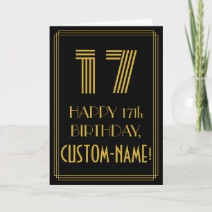 17. Geburtstag: Art Deco Inspiriert Look "17" & Na Karte