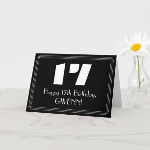17. Geburtstag: Art Deco inspiriertes Aussehen "17 Karte