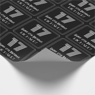 17. Geburtstag: Art Deco  Look "17" w/ Name Geschenkpapier