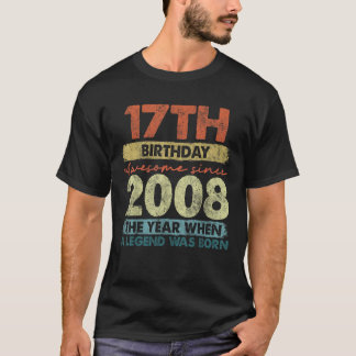17. Geburtstag Black Unisex Jugend Klein / Neck St T-Shirt