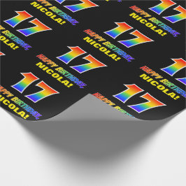 17. Geburtstag: Bold, Fun, Simple, Rainbow 17 Geschenkpapier