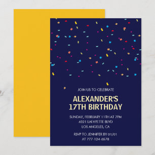 17. Geburtstag Einladungen Männer Confetti Moderne