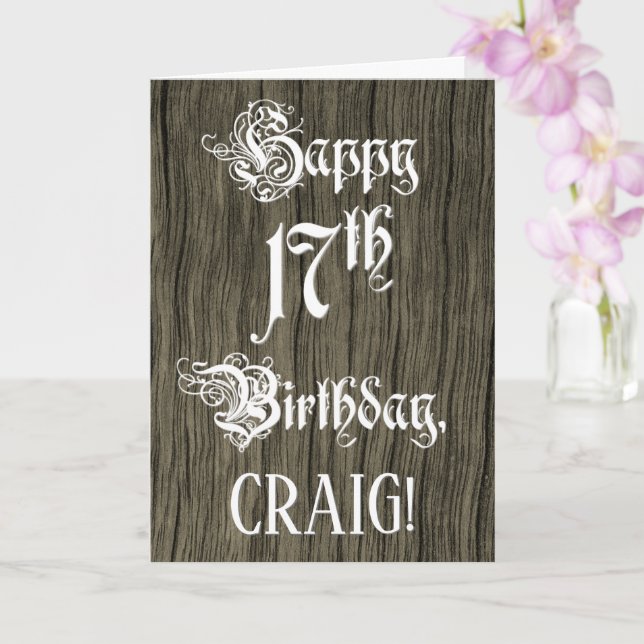 17. Geburtstag: Extravaganter, eleganter Text; Imi Karte (Orchidee)