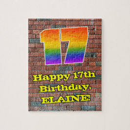 17. Geburtstag: Fun Graffiti-Inspiriert Regenbogen Puzzle