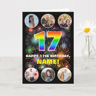 17. Geburtstag: Fun Rainbow #, Individuelle Name & Karte