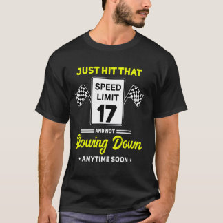 17. Geburtstag Geschwindigkeitsbegrenzung signiere T-Shirt
