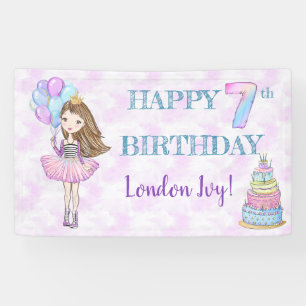 17. Geburtstag Girl Princess Lavender Turquoise Banner