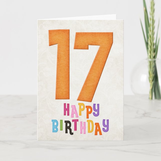 17. Geburtstag Happy Birthday Card Design 3 Karte (Vorderseite)