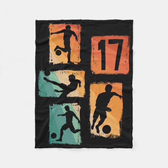 17. Geburtstag Junge Mädchen Fußballspieler Fußbal Fleecedecke (Vorderseite)