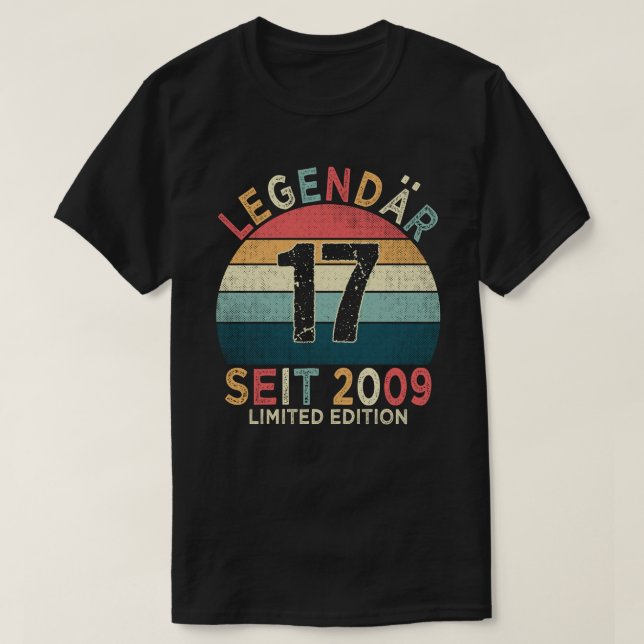 17. Geburtstag Legendär Seit 2009 Jahrgang T-Shirt (Design vorne)
