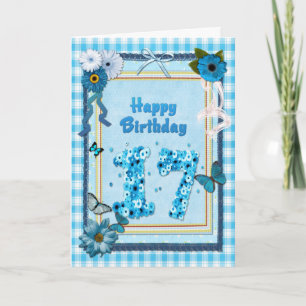 17. Geburtstag mit Scrapbook-Effekt Karte