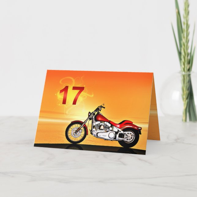 17. Geburtstag Motorradreisatz Karte (Vorderseite)