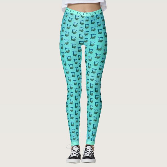 17. Geburtstag oder Jubiläum Pfauenfedern Leggings (Vorderseite)