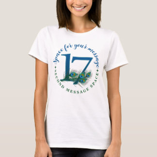 17. Geburtstag oder Jubiläum Pfauenfedern T-Shirt