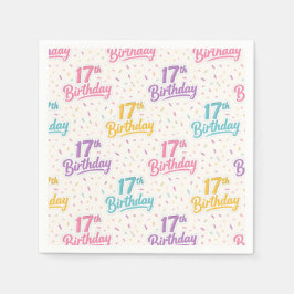 17. Geburtstag Papiertücher, Siebzehn Party  Serviette