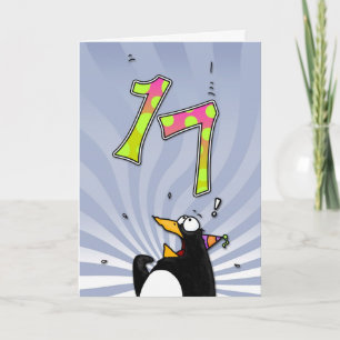 17. Geburtstag - Pinguin Überraschungskarte Karte