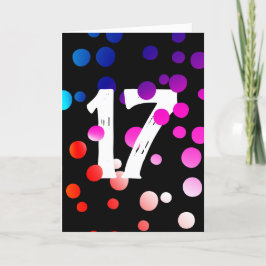 17. Geburtstag Rainbow Dots auf Black Karte