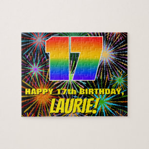 17. Geburtstag: Spaß, bunte feierliche Feuerwerke Puzzle