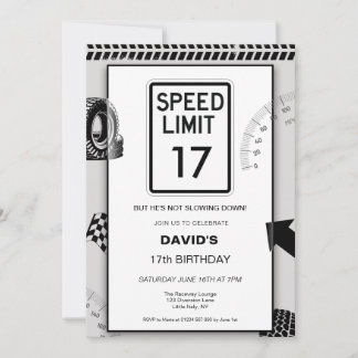 17. Geburtstag von Speed Limit Boy Einladung