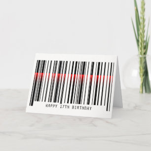 17. Geburtstags-Barcode mit Laserkarte Karte