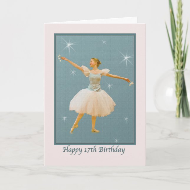 17. Geburtstagskarte mit Ballet Dancer Karte (Vorderseite)