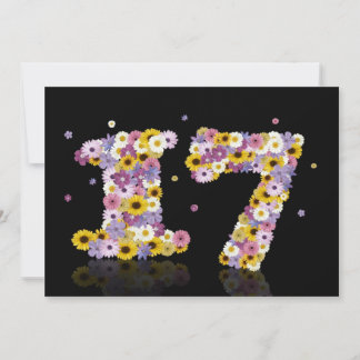 17. Geburtstagsparty mit Blumenbriefen Einladung