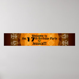 17. Geburtstagsparty Personalisiert Banner 60x11 Poster